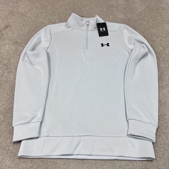 Under Armour Fleece 1/4 Zip Activewear Jacket Gray Long Sleeve Men’s Small NWT - Picture 1 of 12